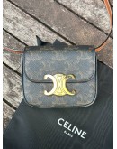 CELINE MINI CLAUDE IN TRIOMPHE CANVAS AND CALFSKIN