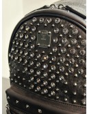 MCM DIAMOND VISETOS BACKPACK IN BLACK CRYSTAL STUDS