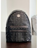 MCM DIAMOND VISETOS BACKPACK IN BLACK CRYSTAL STUDS