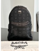 MCM STARK SIDE STUDS BACKPACK IN BLACK VISETOS