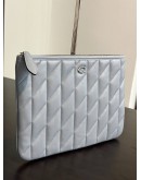 COACH POUCH 28 WITH PILLOW QUILTING IN LIGHT BLUE LEATHER