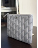 COACH POUCH 28 WITH PILLOW QUILTING IN LIGHT BLUE LEATHER