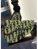CHRISTIAN DIOR SADDLE BAG IN GREEN OBLIQUE TAPESTRY
