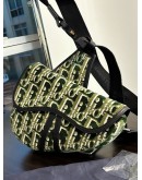 CHRISTIAN DIOR SADDLE BAG IN GREEN OBLIQUE TAPESTRY