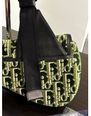 CHRISTIAN DIOR SADDLE BAG IN GREEN OBLIQUE TAPESTRY