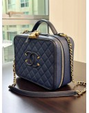 CHANEL CC FILIGREE VANITY CASE IN NAVY BLUE CAVIAR LEATHER