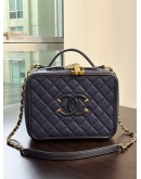 CHANEL CC FILIGREE VANITY CASE IN NAVY BLUE CAVIAR LEATHER