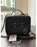 CHANEL CC FILIGREE VANITY CASE IN BLACK CAVIAR LEATHER