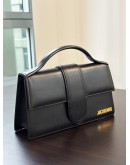 JACQUEMUS LE GRAND BAMBINO BAG IN BLACK SMOOTH CALF LEATHER WITH GOLD HARDWARES