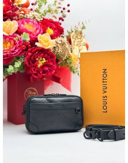 2025 MICROCHIP LOUIS VUITTON ALPHA WEARABLE WALLET IN BLACK MONOGRAM SHADOW LEATHER