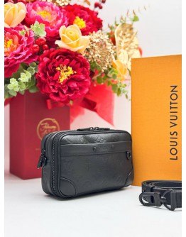2025 MICROCHIP LOUIS VUITTON ALPHA WEARABLE WALLET IN BLACK MONOGRAM SHADOW LEATHER