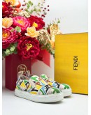 FENDI FF VERTIGO SLIP-ON SNEAKERS IN CANVAS MULTICOLOR SIZE 37