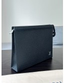 LOUIS VUITTON POCHETTE VOYAGE IN BLACK TAIGA LEATHER  