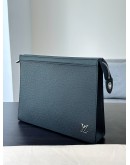LOUIS VUITTON POCHETTE VOYAGE IN BLACK TAIGA LEATHER  