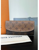 LOUIS VUITTON EMILIE LONG WALLET IN REVERSE DUAL MONOGRAM CANVAS WITH GOLD HARDWARE