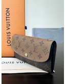 LOUIS VUITTON EMILIE LONG WALLET IN REVERSE DUAL MONOGRAM CANVAS WITH GOLD HARDWARE