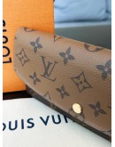 LOUIS VUITTON EMILIE LONG WALLET IN REVERSE DUAL MONOGRAM CANVAS WITH GOLD HARDWARE