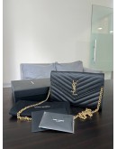 YSL YVES SAINT LAURENT CLASSIC CASSANDRE WOC IN GRAINED DE POUDRE LEATHER