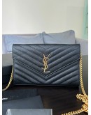 YSL YVES SAINT LAURENT CLASSIC CASSANDRE WOC IN GRAINED DE POUDRE LEATHER