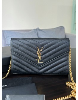 YSL YVES SAINT LAURENT CLASSIC CASSANDRE WOC IN GRAINED DE POUDRE LEATHER