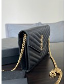 YSL YVES SAINT LAURENT CLASSIC CASSANDRE WOC IN GRAINED DE POUDRE LEATHER