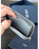CHRISTIAN DIOR CARD WALLET WITH ZIPPED AROUND FEATURING DIAMOND JACQUARD CANVAS