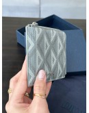 CHRISTIAN DIOR CARD WALLET WITH ZIPPED AROUND FEATURING DIAMOND JACQUARD CANVAS