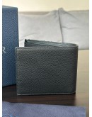 CHRISTIAN DIOR SADDLE BI-FOLD WALLET IN BLACK GRAINED CALFSKIN MARQUETRY WITH BEIGE & BLACK DIOR OBLIQUE JACQUARD CANVAS