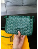 GOYARD PLUMET POCKET WALLET IN GREEN GOYARDLINE CANVAS WITH REMOVABLE STRAP  