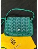 GOYARD PLUMET POCKET WALLET IN GREEN GOYARDLINE CANVAS WITH REMOVABLE STRAP  