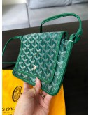 GOYARD PLUMET POCKET WALLET IN GREEN GOYARDLINE CANVAS WITH REMOVABLE STRAP  