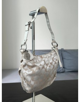 COACH VINTAGE SMALL ALI SIGNATURE SATEEN SHOULDER HOBO BAG