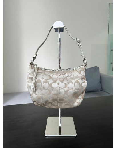 COACH VINTAGE SMALL ALI SIGNATURE SATEEN SHOULDER HOBO BAG