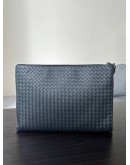 BOTTEGA VENETA INTRECCIATO WOVEN LEATHER CLUTCH POUCH