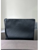 BOTTEGA VENETA INTRECCIATO WOVEN LEATHER CLUTCH POUCH