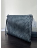 BOTTEGA VENETA INTRECCIATO WOVEN LEATHER CLUTCH POUCH