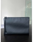 BOTTEGA VENETA INTRECCIATO WOVEN LEATHER CLUTCH POUCH
