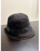 GUCCI BLACK GG BUCKET HAT 