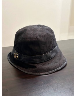 GUCCI BLACK GG BUCKET HAT 