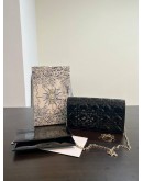 CHRISTIAN DIOR LADY DIOR WOC IN BLACK PATENT CANNAGE LEATHER  