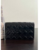 CHRISTIAN DIOR LADY DIOR WOC IN BLACK PATENT CANNAGE LEATHER  
