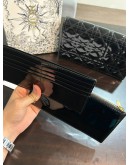 CHRISTIAN DIOR LADY DIOR WOC IN BLACK PATENT CANNAGE LEATHER  