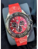 TAG HEUER FORMULA 1 CHRONOGRAPH REF CAZ101AN RED DIAL 43MM QUARTZ WATCH