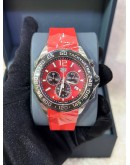 TAG HEUER FORMULA 1 CHRONOGRAPH REF CAZ101AN RED DIAL 43MM QUARTZ WATCH