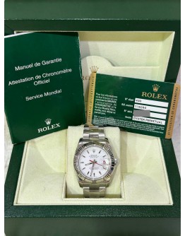 ROLEX DATEJUST TURN O GRAPH RED HAND REF 116264 WHITE DIAL 36MM AUTOMATIC WATCH