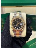 ROLEX DATEJUST 41 HALF 18K 750 YELLOW GOLD REF 126333 BLACK DIAMOND DIAL 41MM AUTOMATIC WATCH