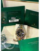 ROLEX DATEJUST 41 HALF 18K 750 YELLOW GOLD REF 126333 BLACK DIAMOND DIAL 41MM AUTOMATIC WATCH