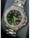 TAG HEUER FORMULA LADY DIAMOND REF WAC1214 BLACK DIAL 36MM QUARTZ WATCH