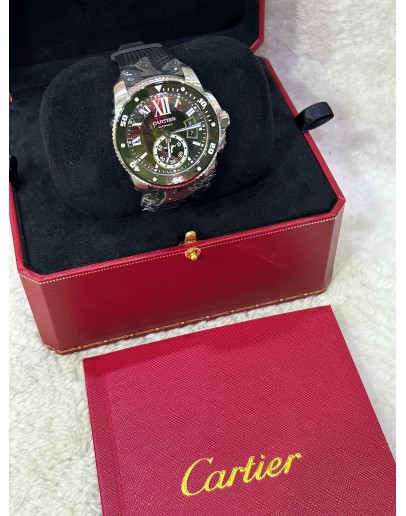 CARTIER CALIBRE DE CARTIER DIVER REF 3729 BLACK DIAL 42MM AUTOMATIC WATCH