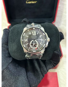 CARTIER CALIBRE DE CARTIER DIVER REF 3729 BLACK DIAL 42MM AUTOMATIC WATCH